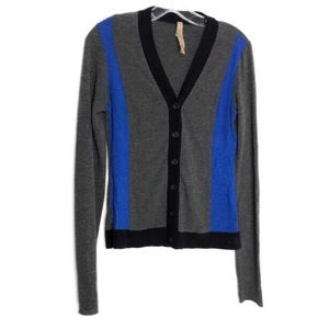 Bailey 44 Colorblock Gray Blue Button Cardigan M